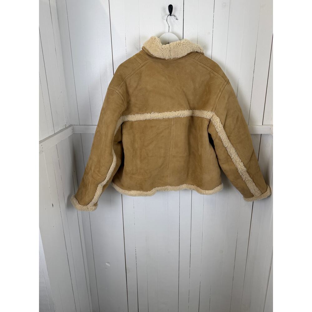 Buck Mason Shearling Jacket Tan Cream XL Women’s - Picture 4 of 4